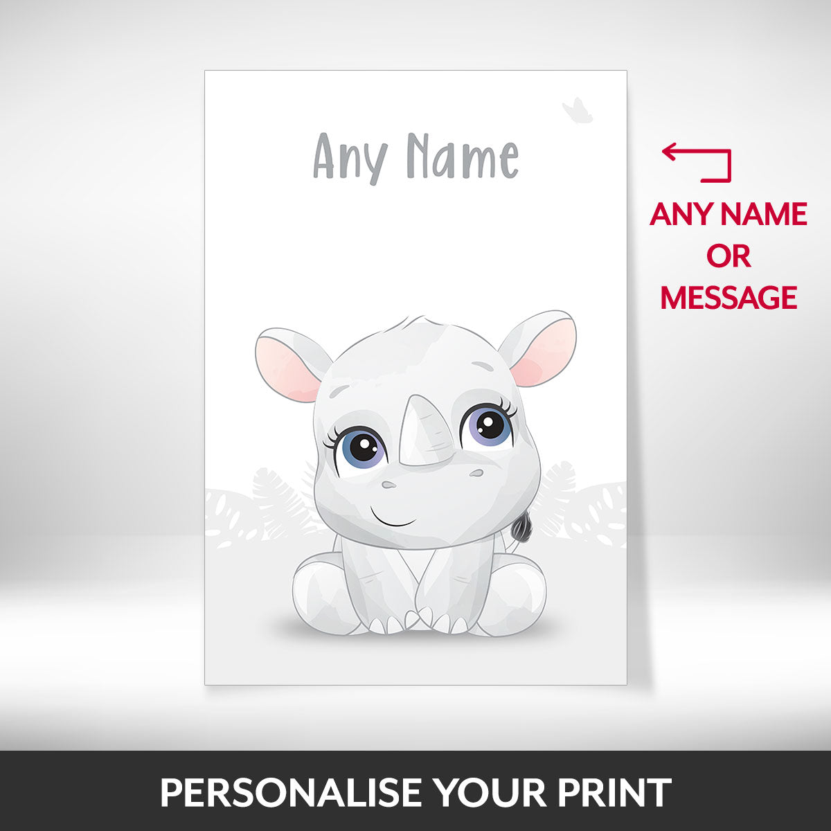 What can be personalised on this safari animal prints