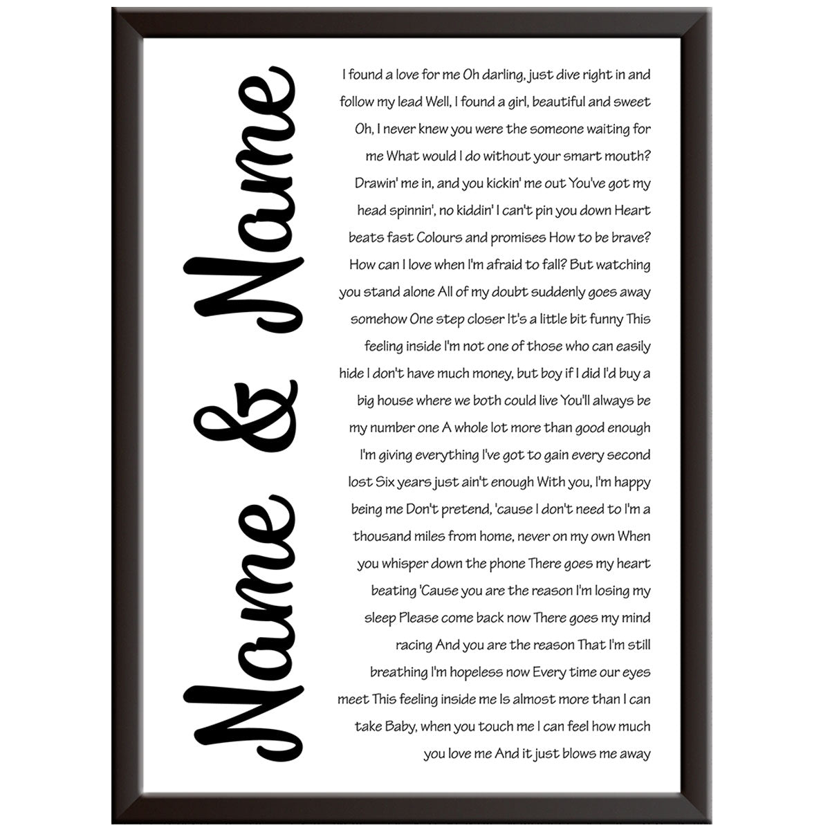 Song Lyrics Print