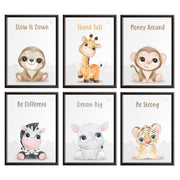 Personalised Nursery Safari Animal Prints