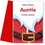 Merry Christmas Card for Auntie - Santa Belt