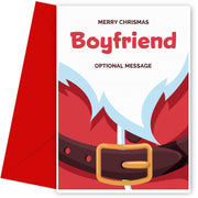 Merry Christmas Card for Boyfriend - Santa Belt
