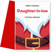 Merry Christmas Card for Daughter-in-law - Santa Belt