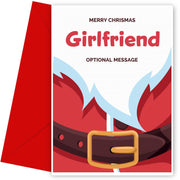 Merry Christmas Card for Girlfriend - Santa Belt