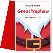 Merry Christmas Card for Great Nephew - Santa Belt