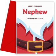 Merry Christmas Card for Nephew - Santa Belt
