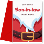 Merry Christmas Card for Son-in-law - Santa Belt