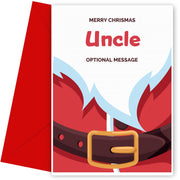 Merry Christmas Card for Uncle - Santa Belt