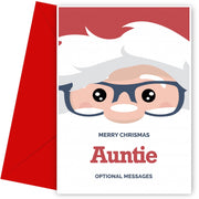 Merry Christmas Card for Auntie - Santa Glasses