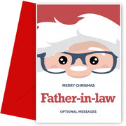Merry Christmas Card for Father-in-law - Santa Glasses