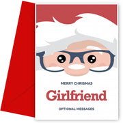 Merry Christmas Card for Girlfriend - Santa Glasses