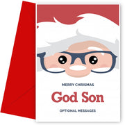 Merry Christmas Card for God Son - Santa Glasses