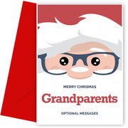 Merry Christmas Card for Grandparents - Santa Glasses