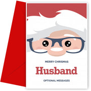Merry Christmas Card for Husband - Santa Glasses