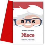 Merry Christmas Card for Niece - Santa Glasses