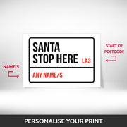 What can be personalised on this personalised christmas print