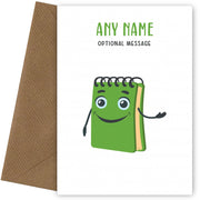 Personalised Card for Teachers (School Notepad Character)