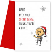 Secret Santa Christmas Cards for Colleague or Co-worker - You're a C*nt 