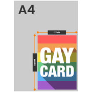 The size of this gay card is 7 x 5" when folded