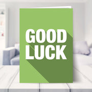 good luck card shown in a living room