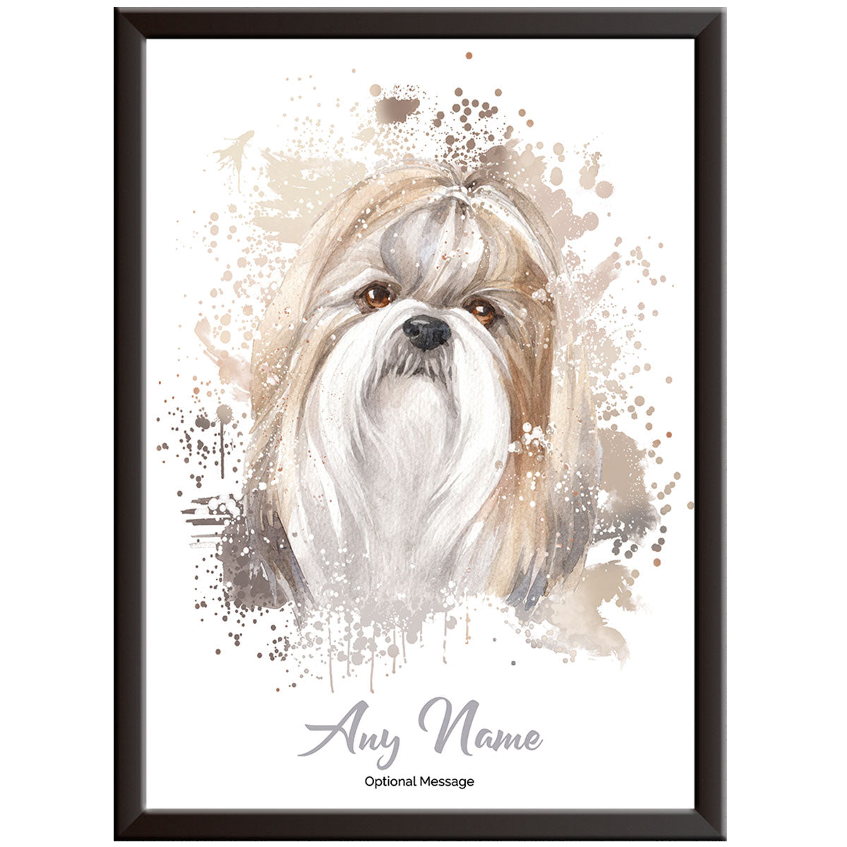 Personalised Shih Tzu Dog Watercolour Print