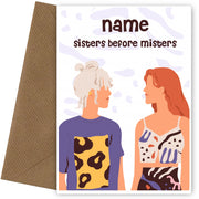 Sisters Before Misters Galentine's Day Card - Special Friend Birthday Card Female