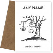 Personalised Halloween Cards for Kids - Spooky Trees