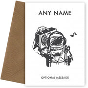 Spaceman Greetings Card - Stereo