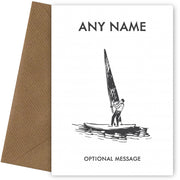 Windsurfing Greetings Card - Sketch