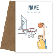 Basketball Greetings Card - Slam Dunk!