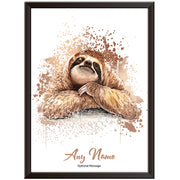 Personalised Sloth Watercolour Print (S2)