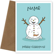 Personalised Christmas Card - Snowman with Wrong Carrot