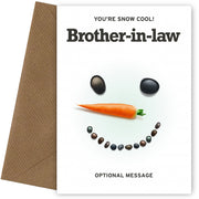 Merry Christmas Card for Brother-in-law - Snowman Face