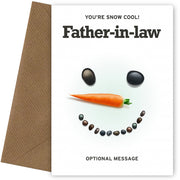 Merry Christmas Card for Father-in-law - Snowman Face