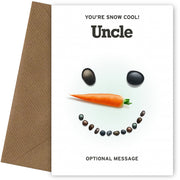 Merry Christmas Card for Uncle - Snowman Face