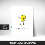 What can be personalised on this funny congratulations card