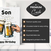 Main features of this son 18th birthday card