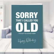 40th birthday card shown in a living room