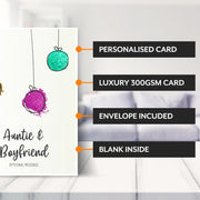 Main features of this christmas card for Auntie & Boyfriend