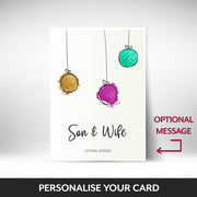 What can be personalised on this Son & Wife christmas cards