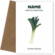 Happy St. David's Day Card for Family and Friends - Traditional Leeks