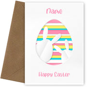 Personalised Striped Egg Easter Card