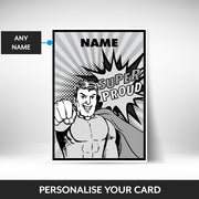 What can be personalised on this proud of you card