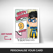What can be personalised on this girls birthday cards