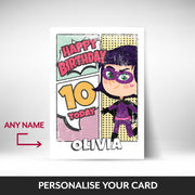 What can be personalised on this girls birthday cards