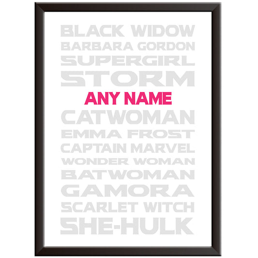 Personalised Female Superhero Print