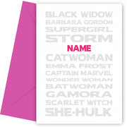 Personalised Superhero List Card (female)