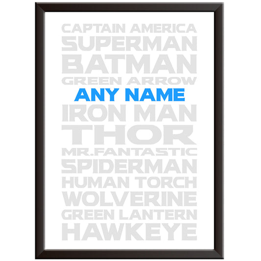 Personalised Male Superhero Print