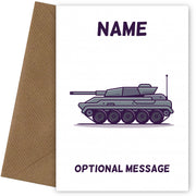 Military Tank Greetings Card