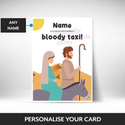What can be personalised on this religious christmas cards