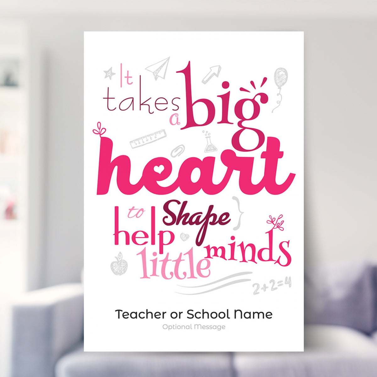 teacher gifts shown in a living room